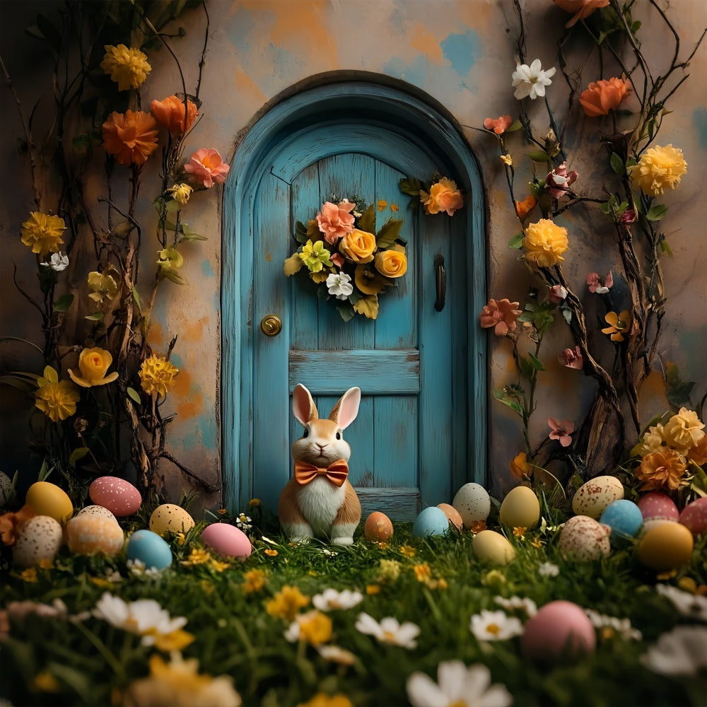 Ostern Backdrops Fotografie Rustikale Holztür Bunny Backdrop CSH2-86