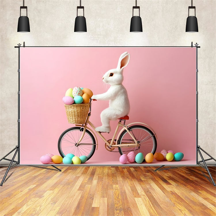 Ostern Fotohintergrund Adorable Bunny Bicycle Ride Backdrop CSH2-87