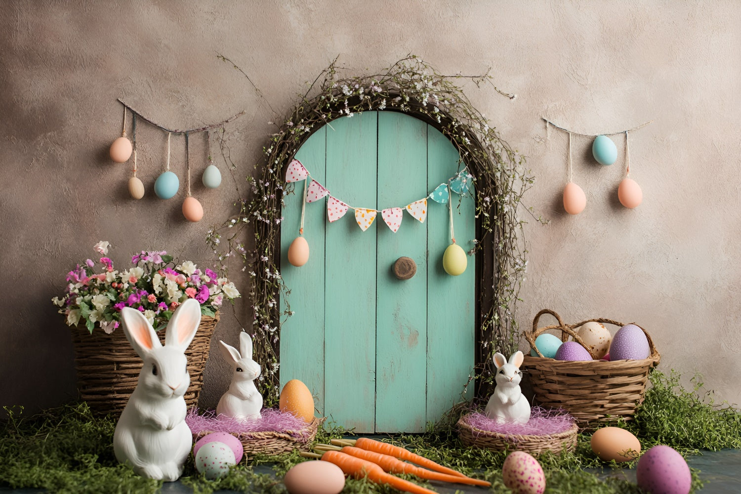 Ostern Backdrop Fotografie Soft Pastell Bunny Garten Hintergrund CSH2-95