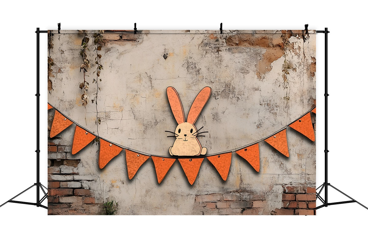 Fotografie Ostern Backdrop Playful Bunny Ziegelmauer Hintergrund CSH2-98