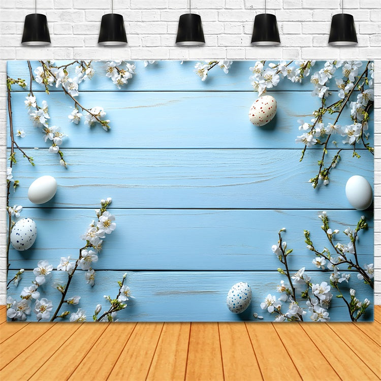 Ostern Backdrops Fotografie Pastell Blau Ostern Blüte Hintergrund CSH2-99