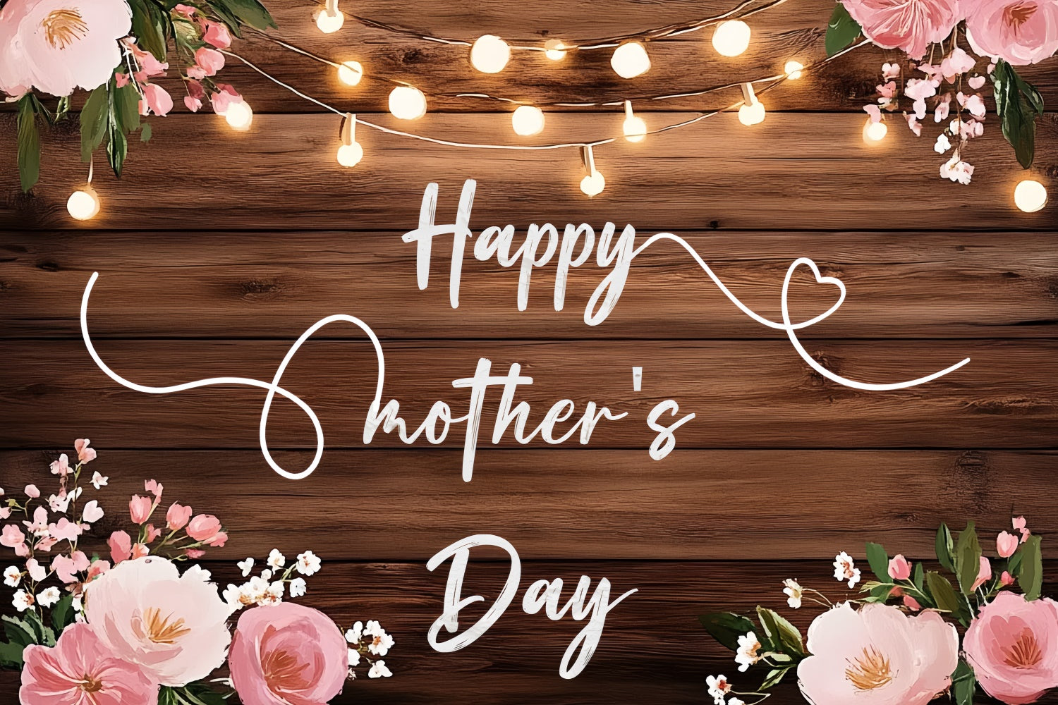 Muttertags-Hintergrundbild zum Anpassen Blumen auf Holz CSH3-106