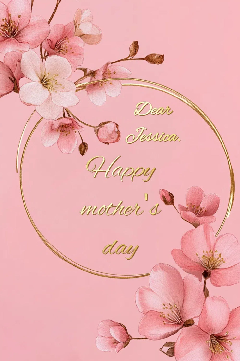 Muttertags-Hintergrundbild mit Goldenem Rahmen und Blumen CSH3-108