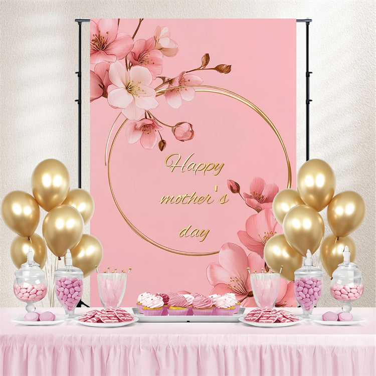 Muttertags-Hintergrundbild mit Goldenem Rahmen und Blumen CSH3-108