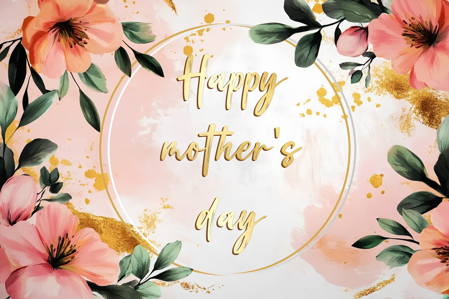 Muttertags-Hintergrundbild Personalisierbar Aquarell Blumenblüte CSH3-111