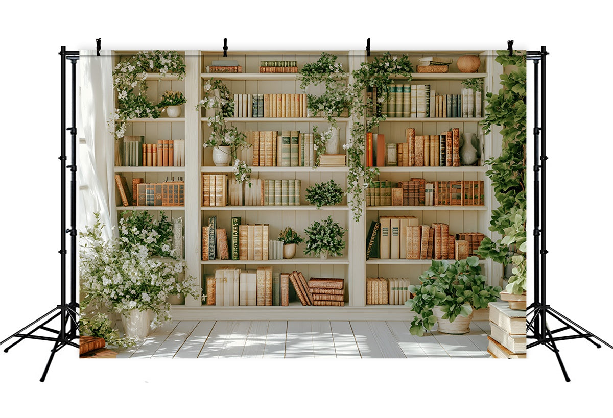 Back To School Backdrop Ideen Elegant Elfenbein Bücherregal Backdrop CSH3-13