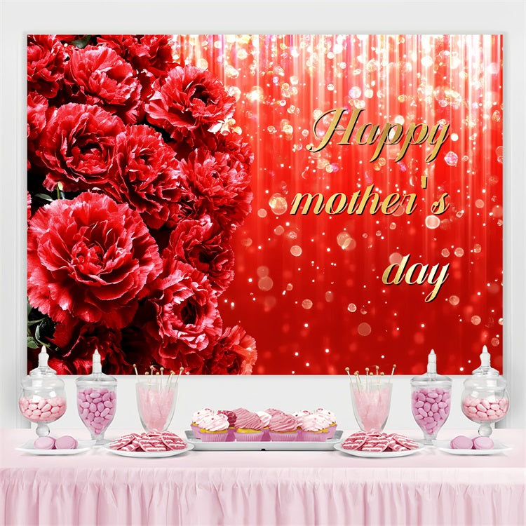 Muttertag Fotokulissen Rote Nelke Glitter Custom Backdrop CSH3-156