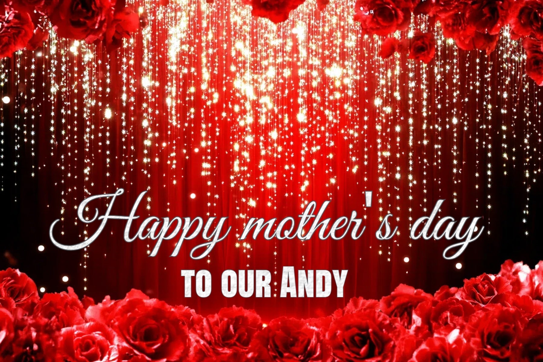 Backdrops für Muttertag Rot funkelnde Rose Personalisierte Backdrop CSH3-157