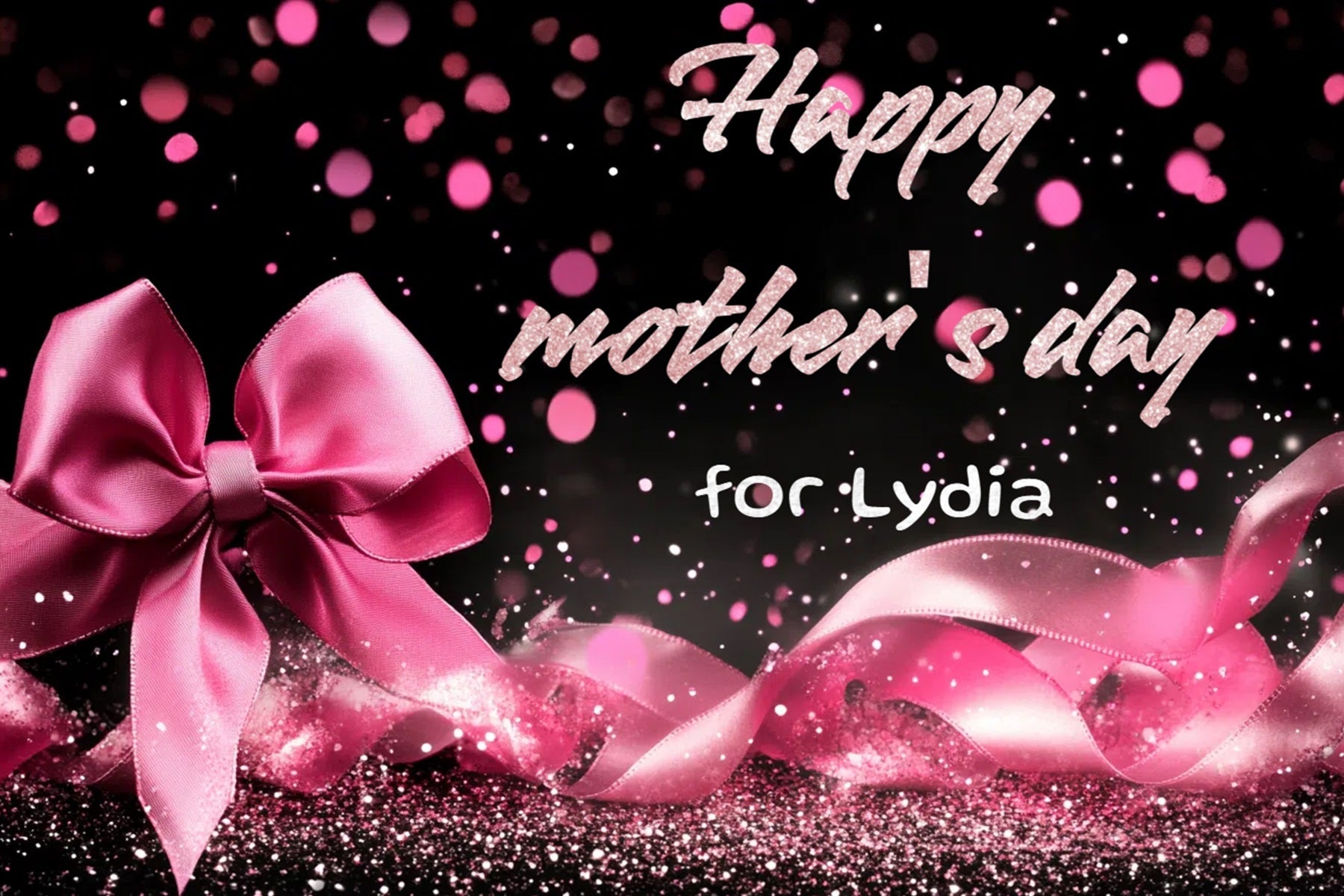 Happy Mothers Day Backdrop Glitter Rosa Schleife Personalisierte Backdrop CSH3-158
