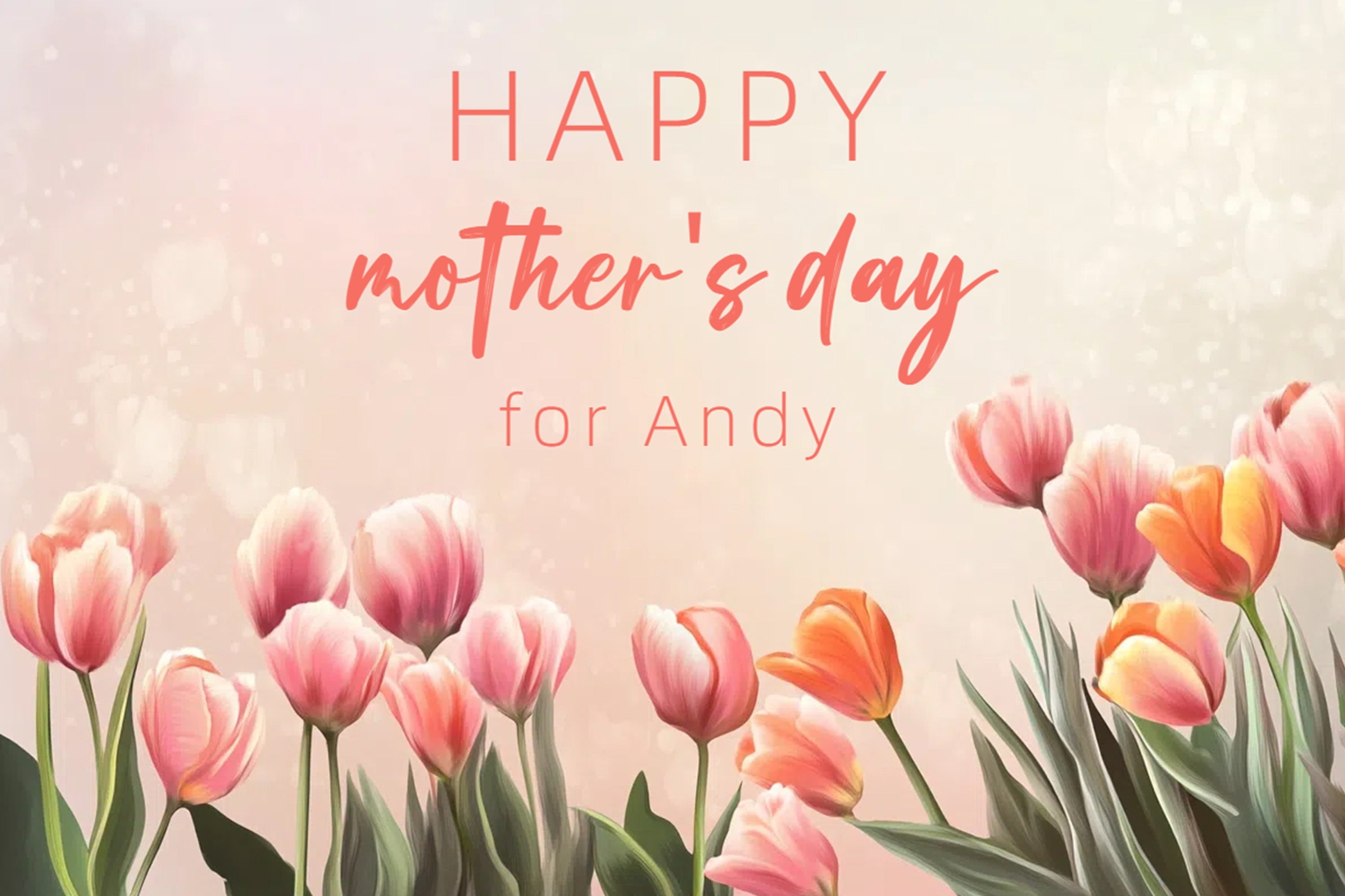 Muttertag Fotokulisse Pastellfarbene Tulpen Personalisierte Kulisse CSH3-162