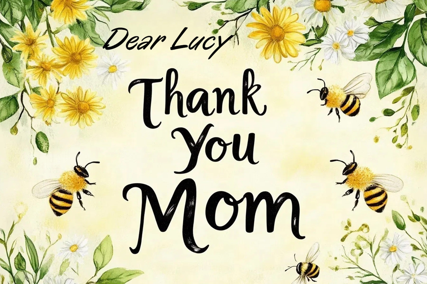 Muttertag Fotokulisse Gänseblümchen Biene Personalisierte Kulisse CSH3-172