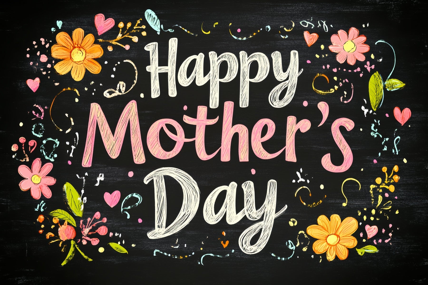 Muttertag Backdrop Ideen Kreidetafel Floral Customized Backdrop CSH3-177