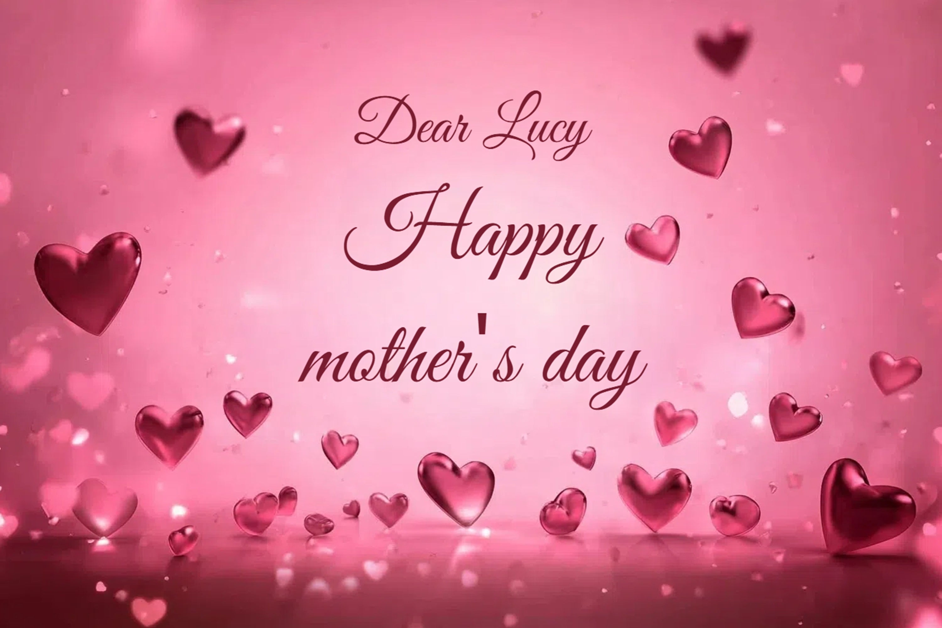 Muttertag Fotohintergründe Rosa schwebende Herzen personalisierter Hintergrund CSH3-185