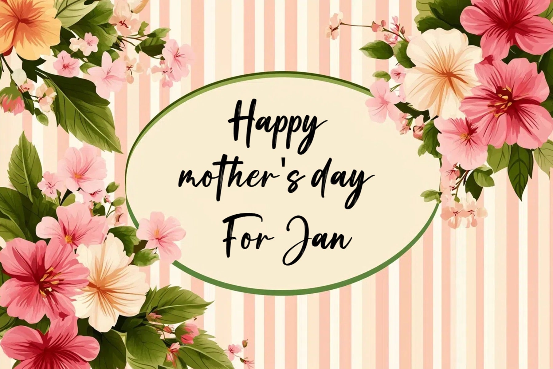 Happy Mothers Day Backdrop Floral Striped Personalisierte Backdrop CSH3-187
