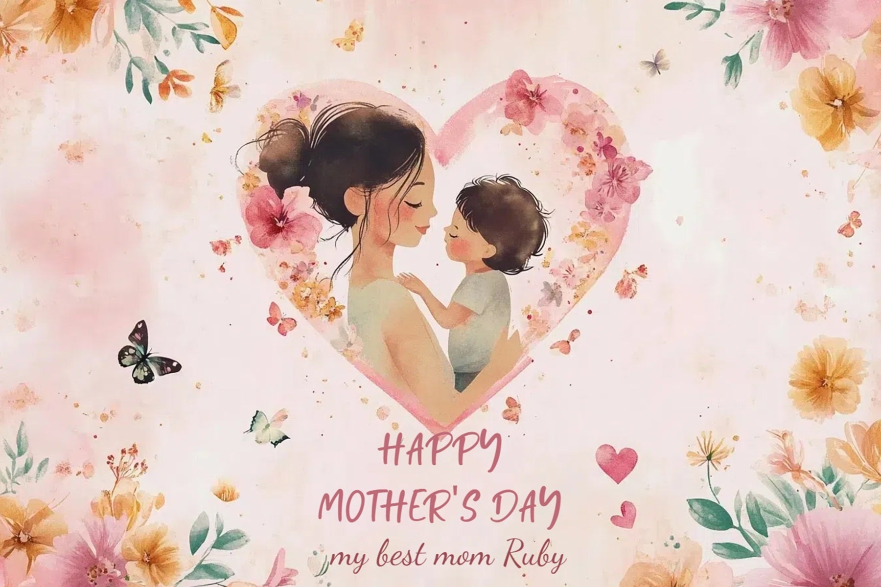 Muttertag Fotokulisse Sanfte Liebe Umarmung Personalisierte Kulisse CSH3-192