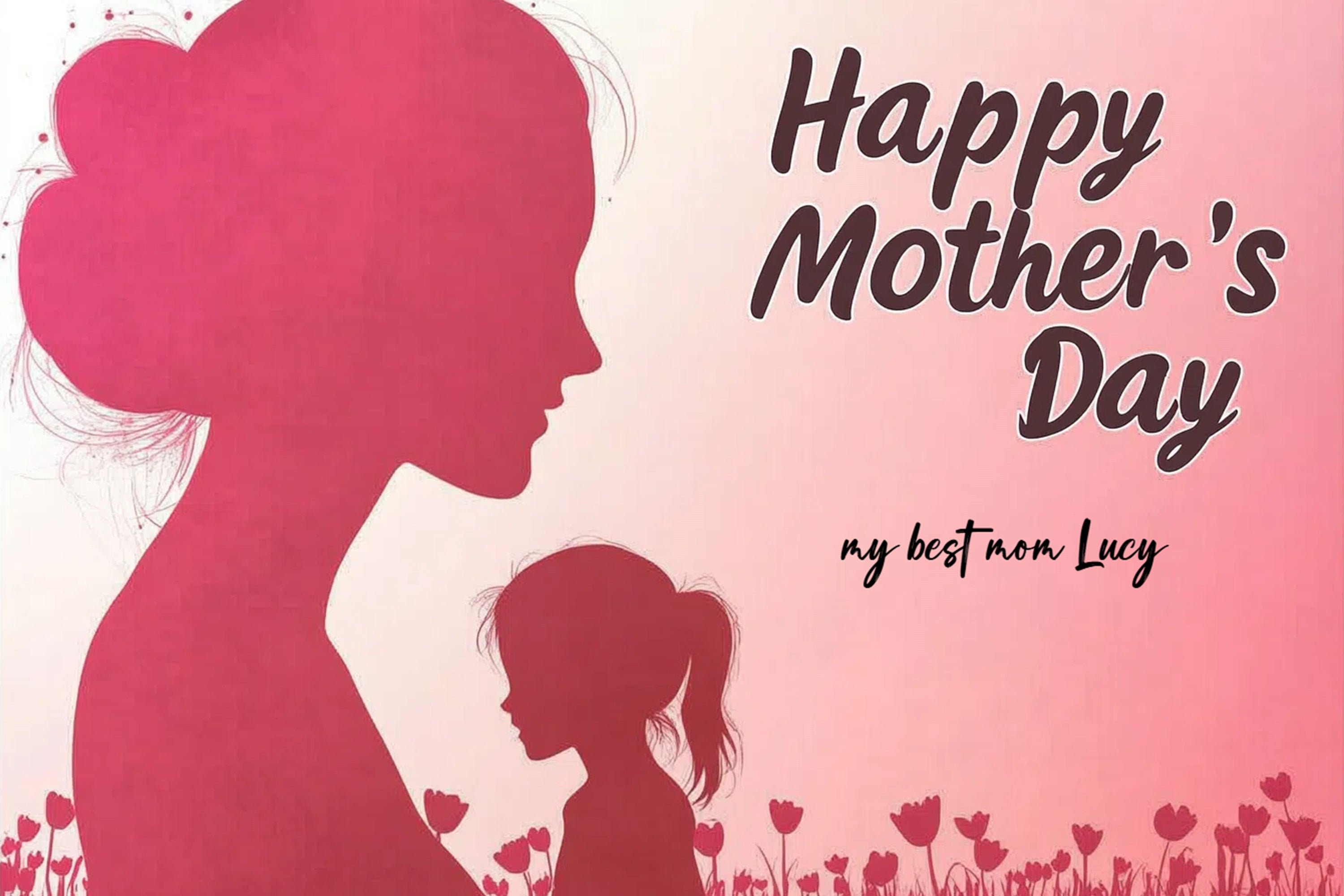 Muttertag Fotokulissen Liebevolle Momente Silhouette Individueller Hintergrund CSH3-193