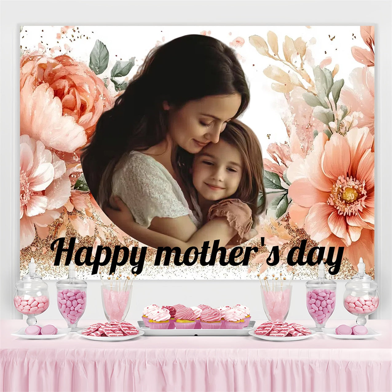 Mothers Day Backdrops Floral Love Personalisierter Backdrop CSH3-195