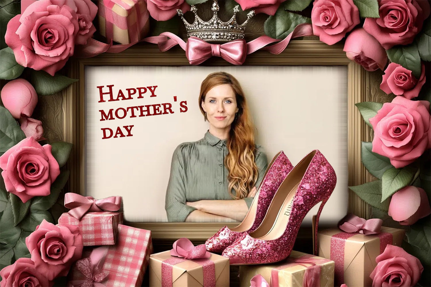 Muttertag Fotohintergrund Rosen Absätze Individueller Hintergrund CSH3-202