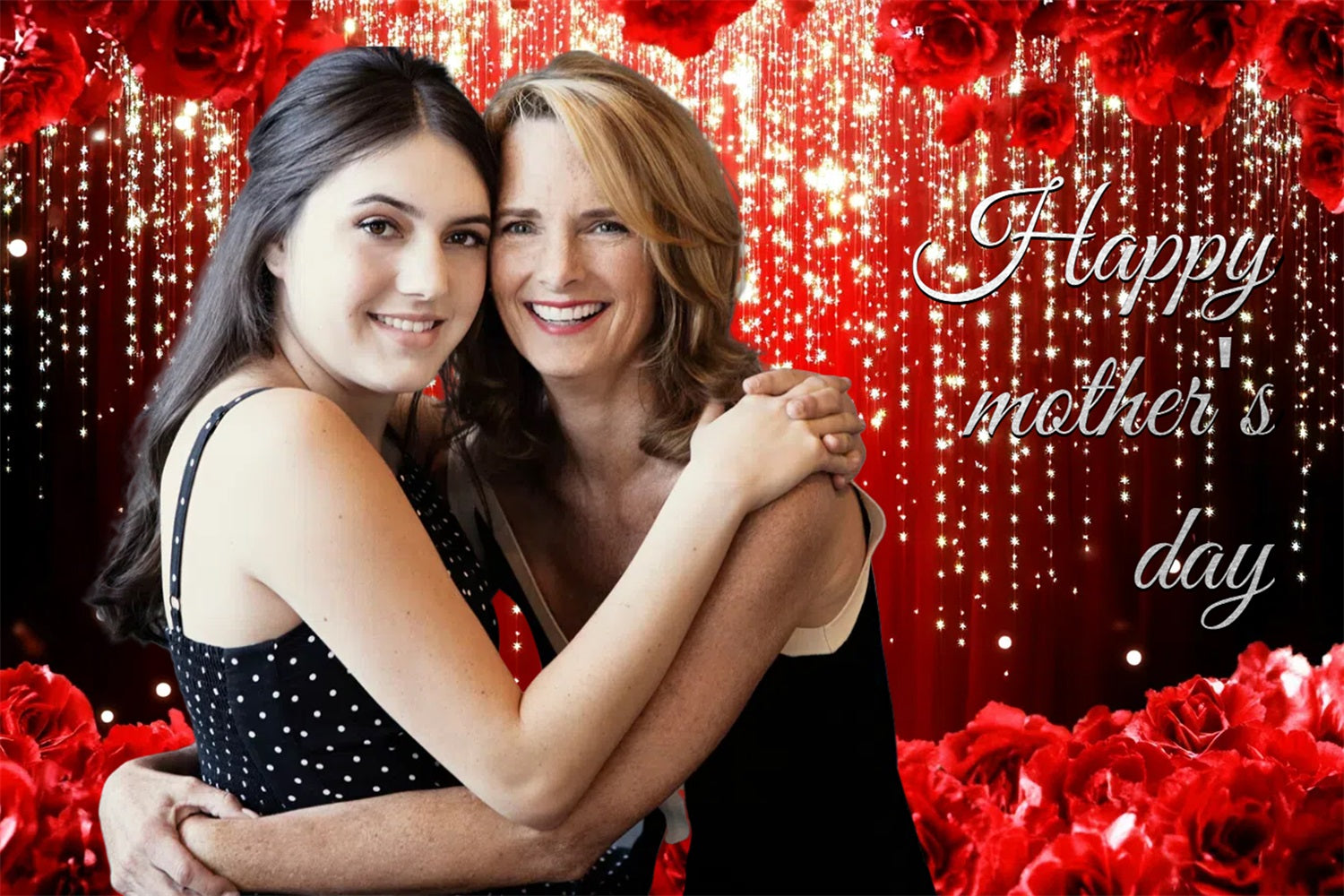 Muttertag Fotohintergrund Ideen Glitzernde Rote Herzensangelegenheit Personalisierter Hintergrund CSH3-204