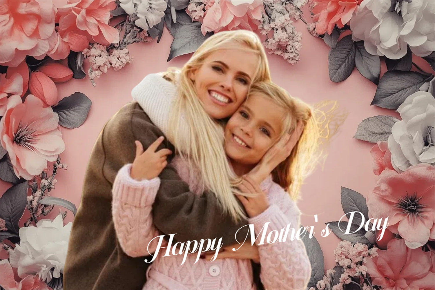 Backdrop für Muttertag Vintage Floral Embrace Personalisierte Hintergrund CSH3-205