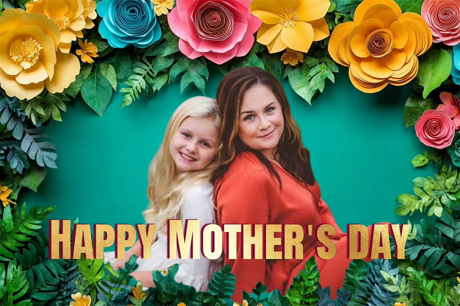 Happy Mother's Day Backdrop Tropical Paradise Individuelles Backdrop CSH3-207