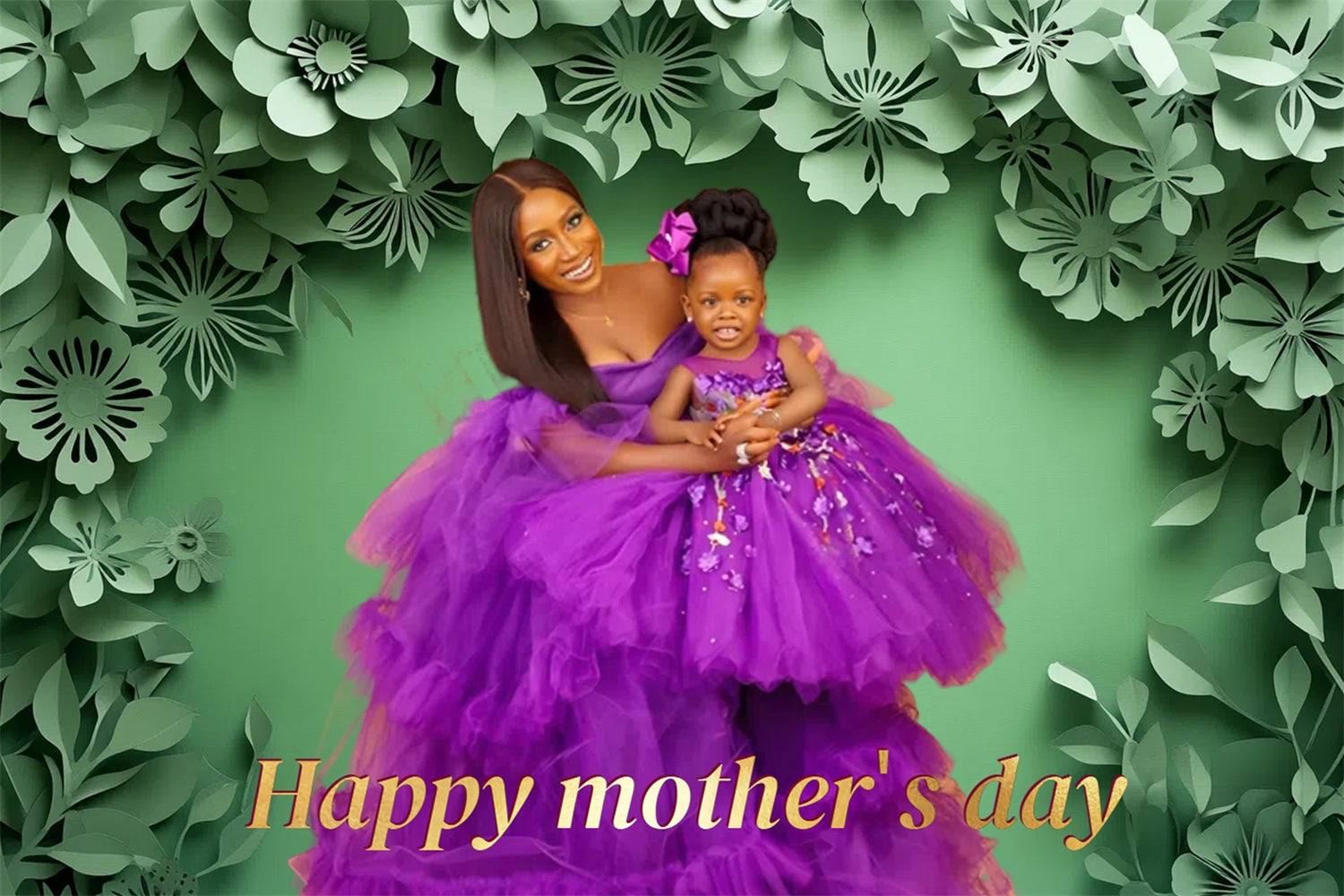 Backdrop Ideen für den Muttertag Papierblumen Personalisierte Backdrop CSH3-208