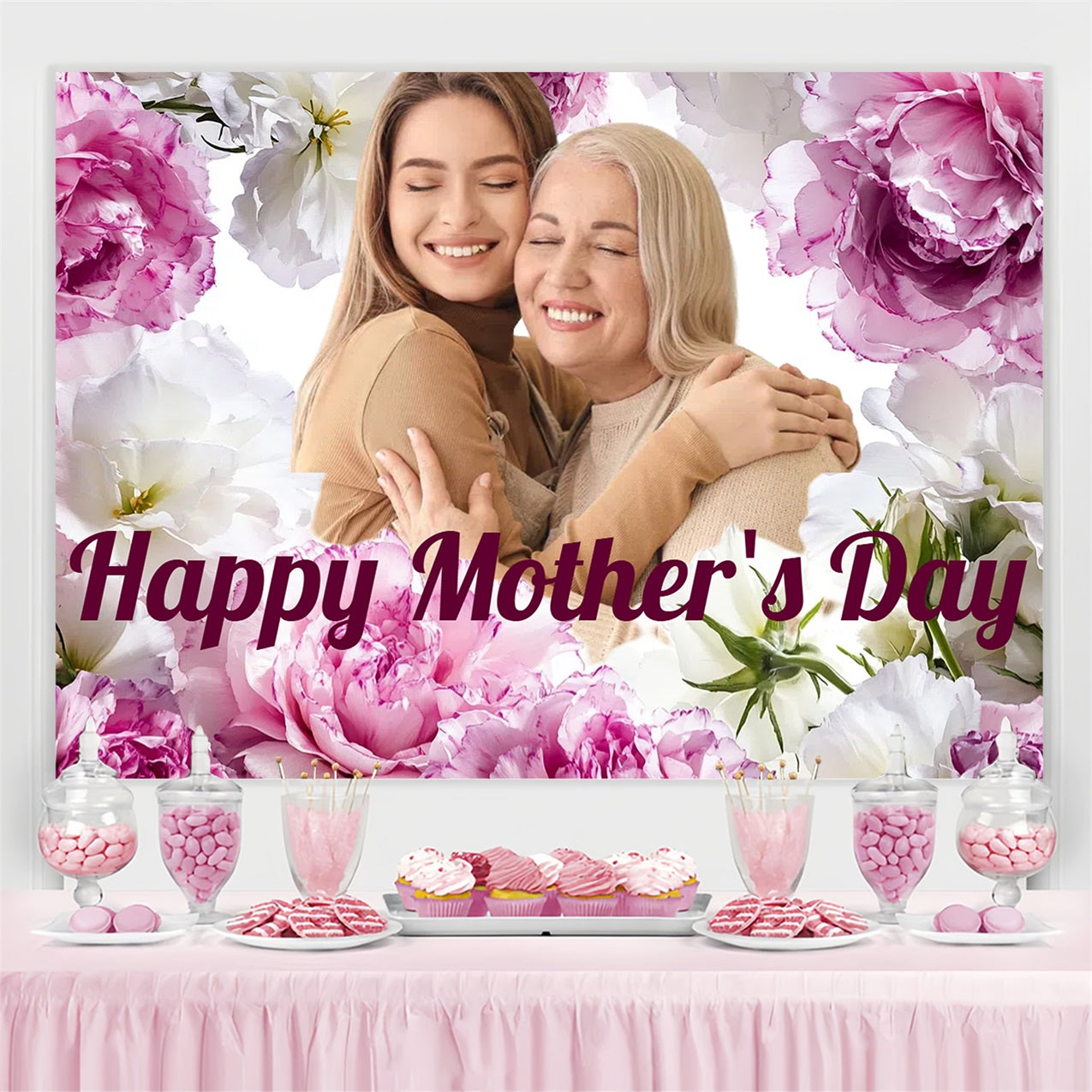 Backdrop Muttertag Serene Floral Personalisierte Backdrop CSH3-209