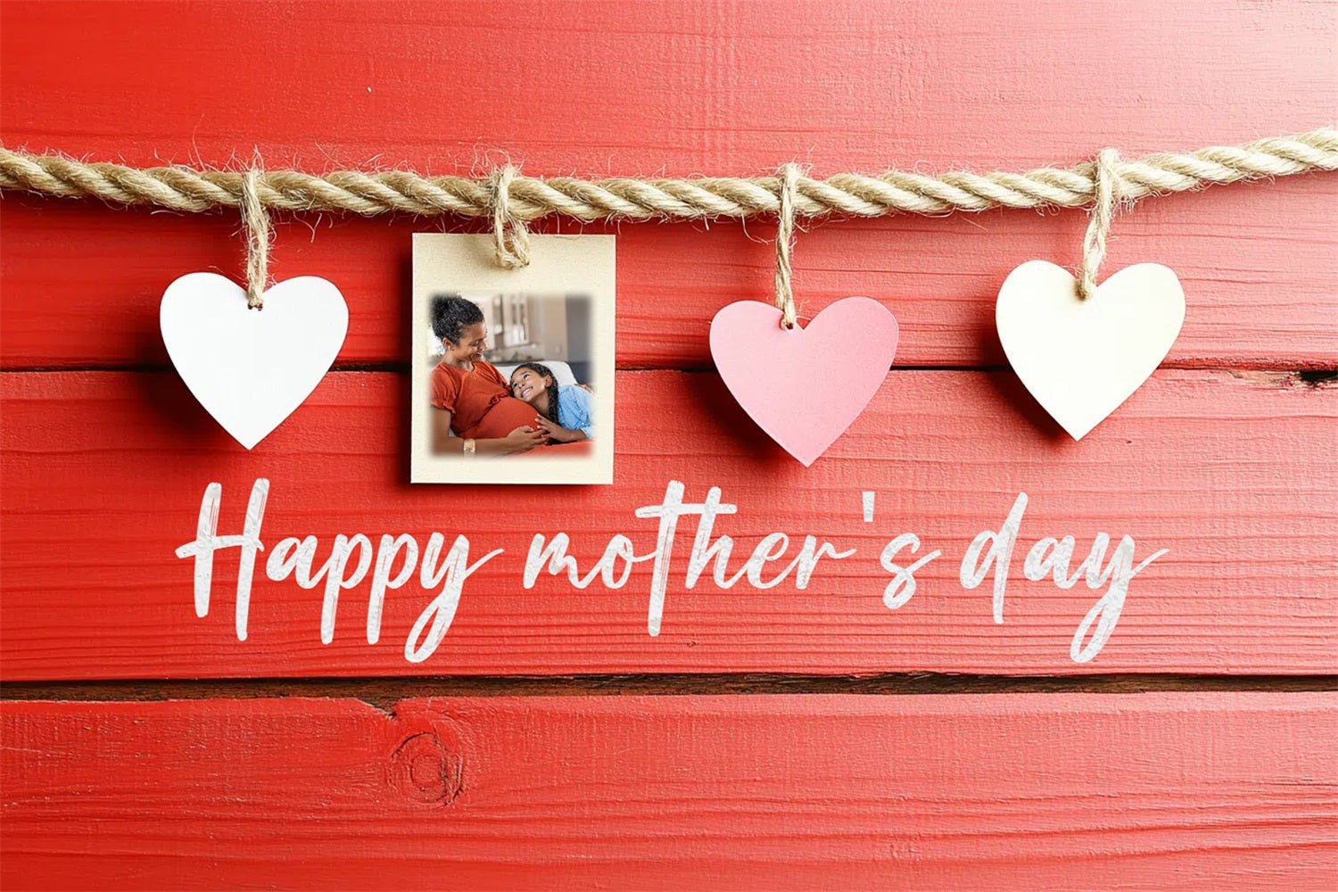 Muttertag Fotokulissen Rustikales Holzherz Personalisierte Kulisse CSH3-212