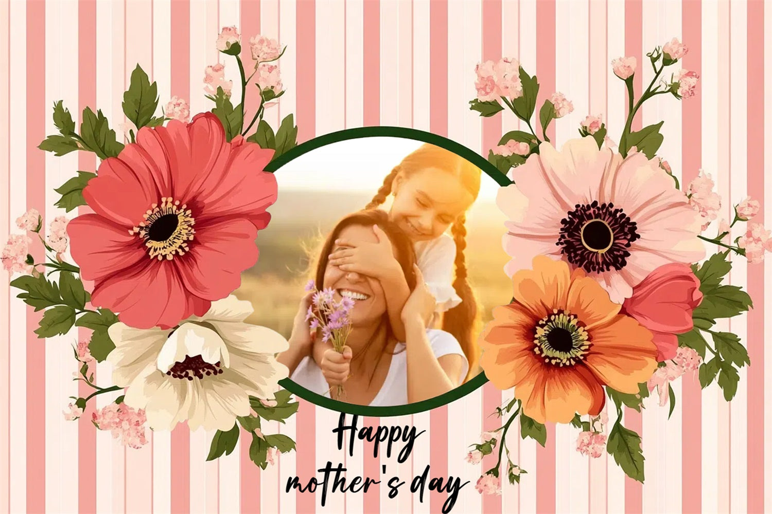 Happy Mothers Day Backdrop Bloom Frame Individuelles Backdrop CSH3-214