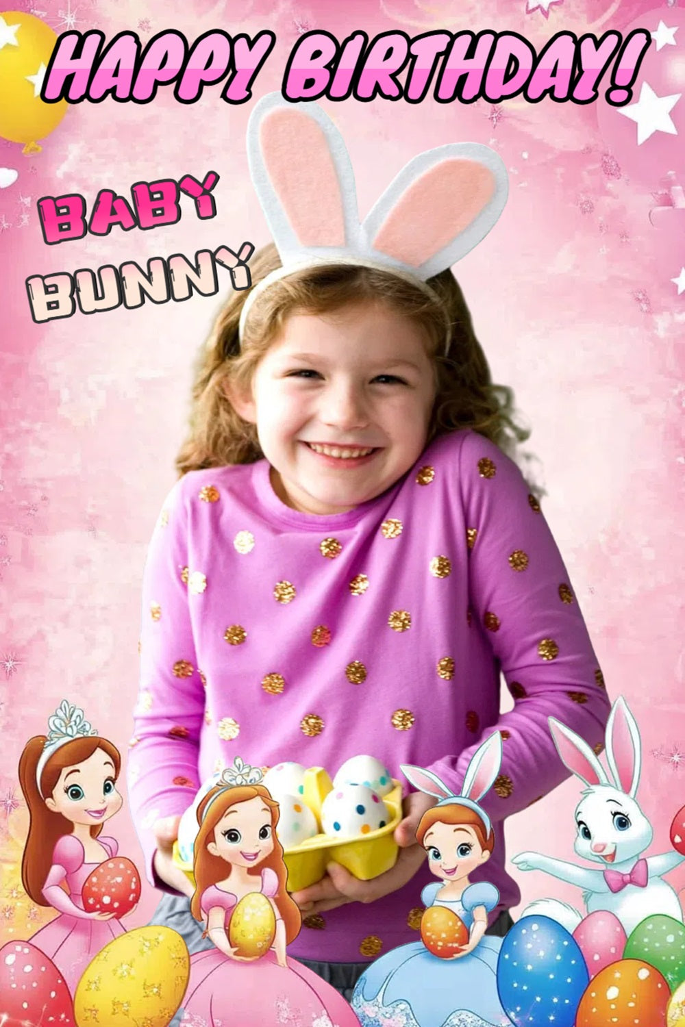 Ostern Backdrops Süßes Mädchen Hasenwunderland Personalisierte Kulisse CSH3-217