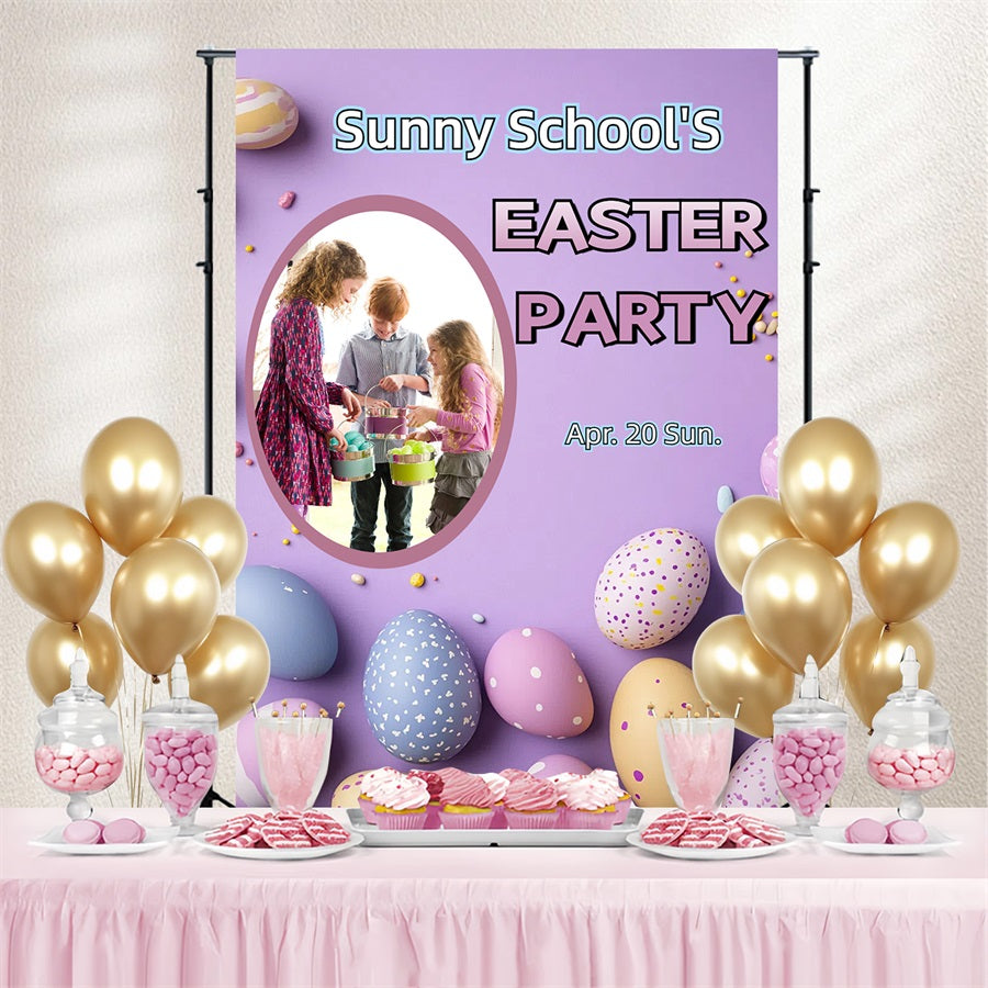 Osterei-Hintergrund Lila Ei Party Personalisierte Kulisse CSH3-223