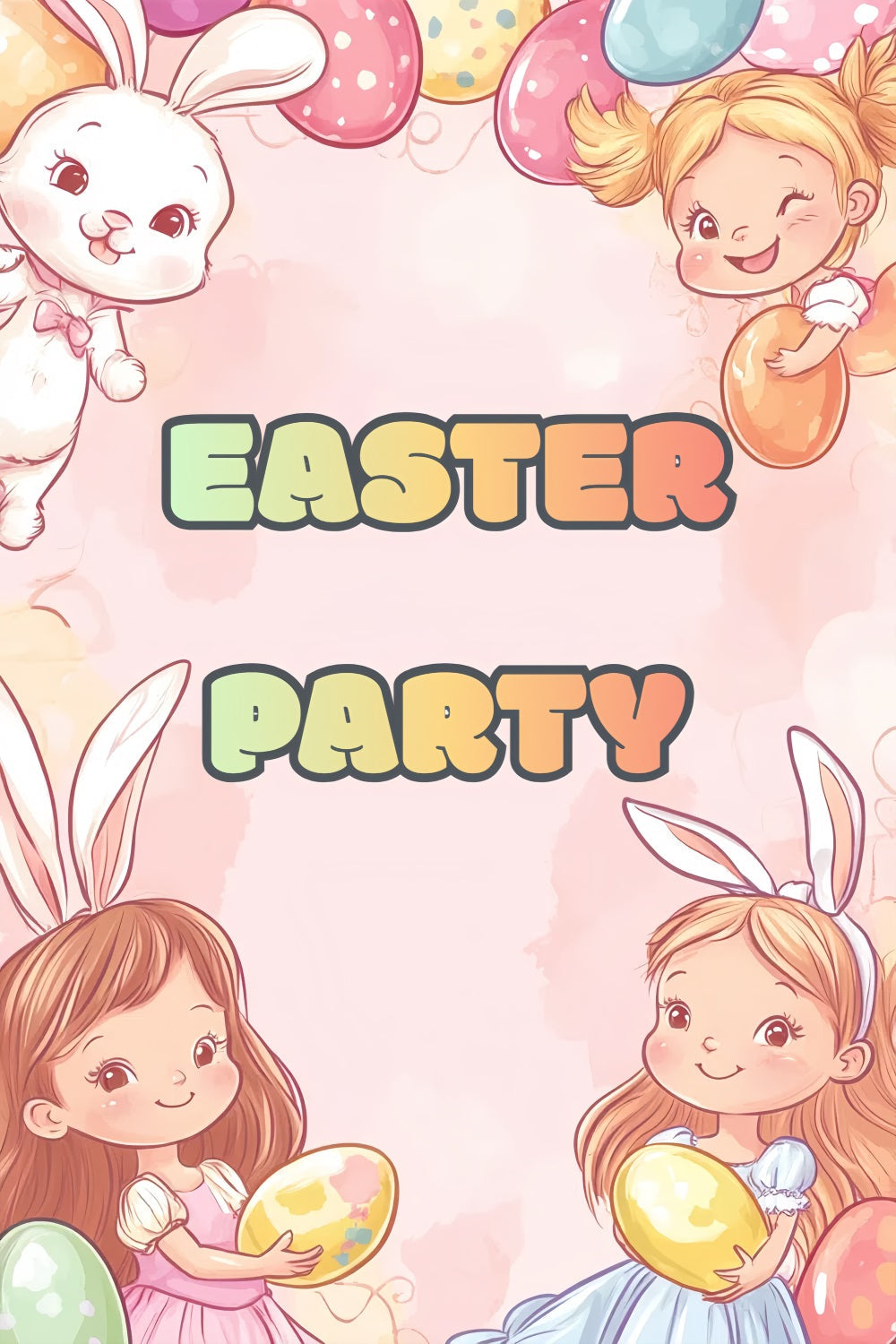 Ostern Backdrop Ideen Cartoon Bunny Celebration Personalisierte Backdrop CSH3-226