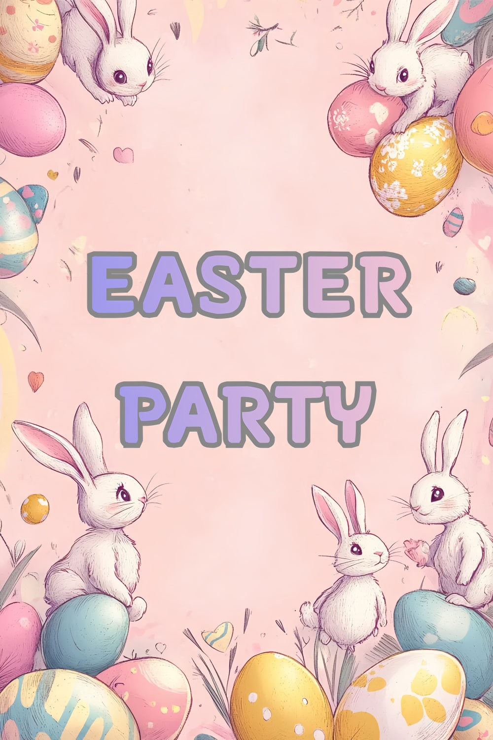 Ostern Bunny Backdrop Vintage Pastell Bunny Custom Backdrop CSH3-227