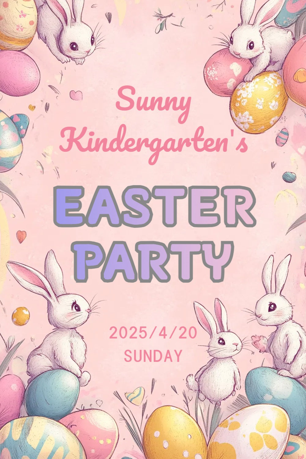 Ostern Bunny Backdrop Vintage Pastell Bunny Custom Backdrop CSH3-227