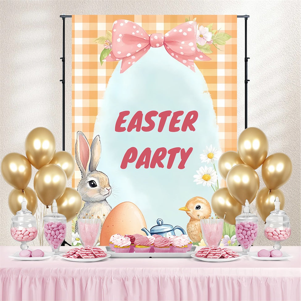 Backdrop für Ostern Gingham Bunny Floral Personalisierte Backdrop CSH3-228