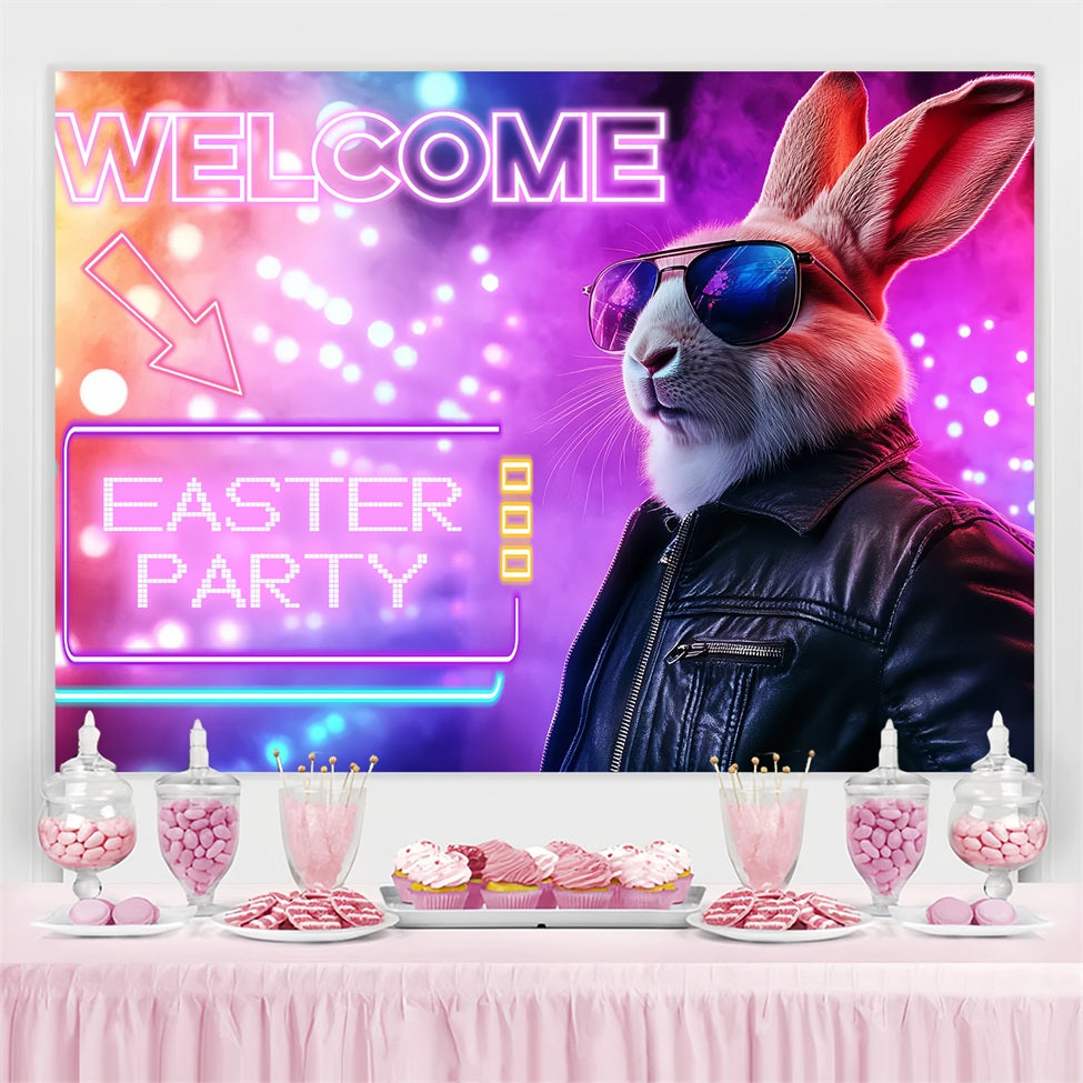 Ostern Fotohintergrund Neon Bunny Party Personalisierte Kulisse CSH3-230