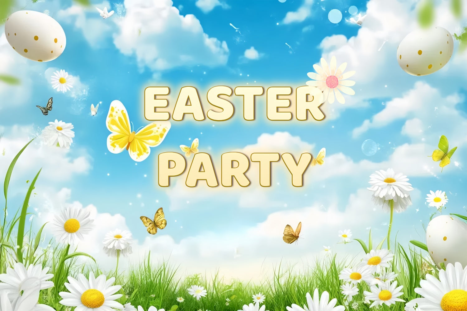 Ostern Backdrop Frühling Gänseblümchen Eierjagd Custom Backdrop CSH3-231