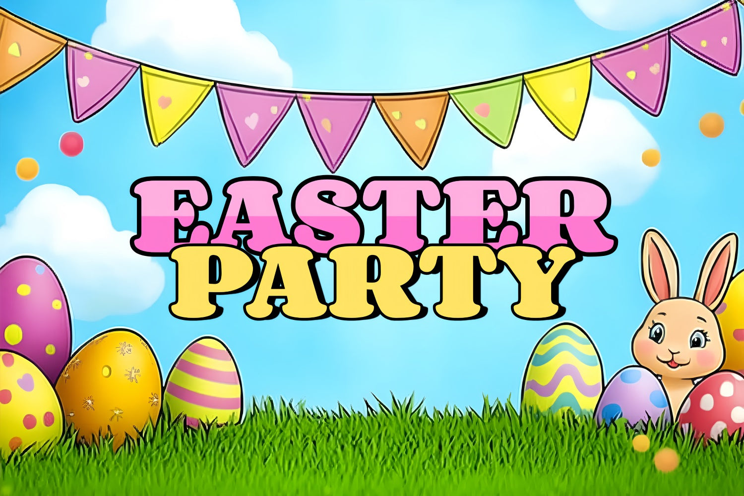 Ostern Backdrops Bunte Cartoon Party Personalisierte Backdrops CSH3-232