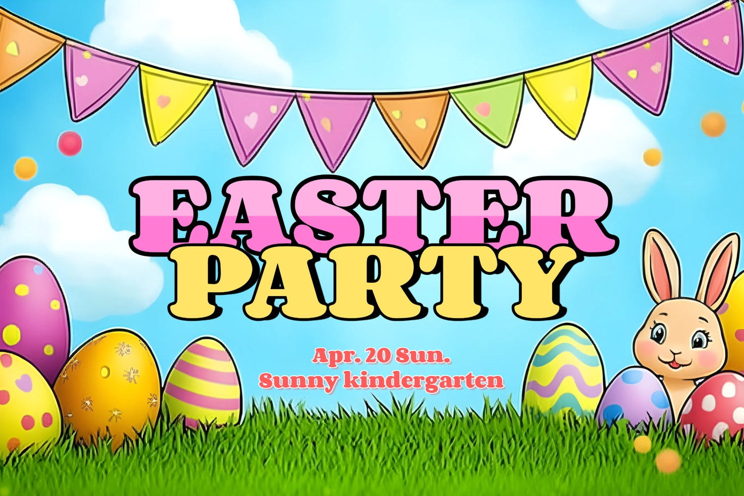 Ostern Backdrops Bunte Cartoon Party Personalisierte Backdrops CSH3-232
