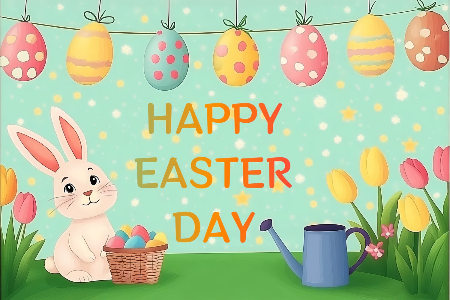 Backdrops für Osterhasen Tulpen Feier Custom Backdrop CSH3-235