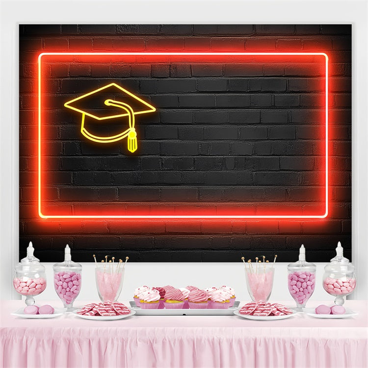 Graduation Fotohintergrund Ideen Neon Rahmen Graduation Party Hintergrund CSH3-240