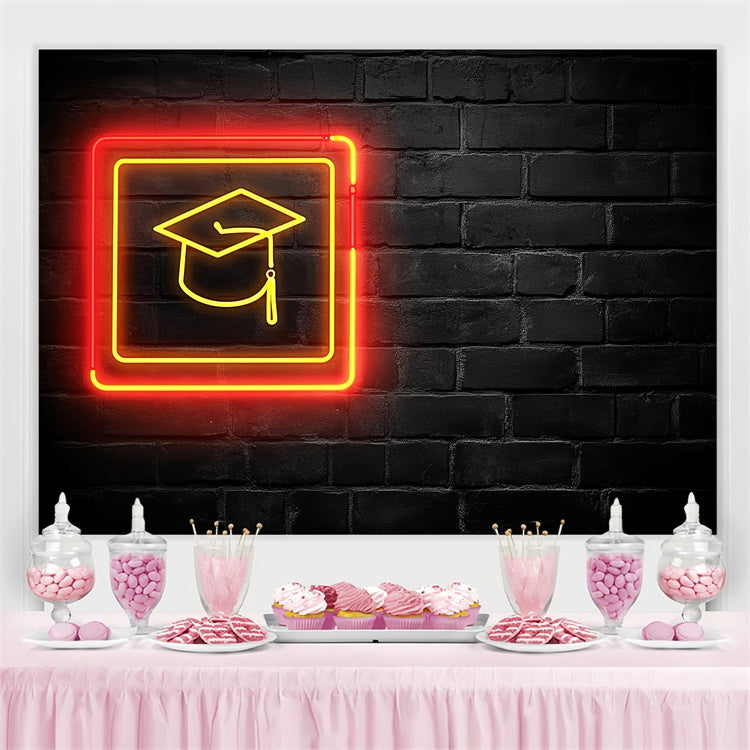 Graduation Foto Hintergrund Backdrop Brick Neon Graduation Party Hintergrund CSH3-241