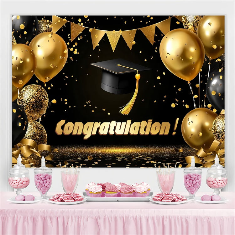 Graduated Backdrop Goldene Ballon Konfetti Graduation Party Backdrop CSH3-243