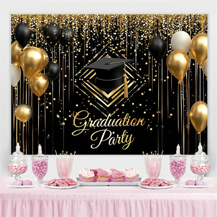 Graduation Backdrops Glitzernde Luftballons Graduation Party Backdrop CSH3-245