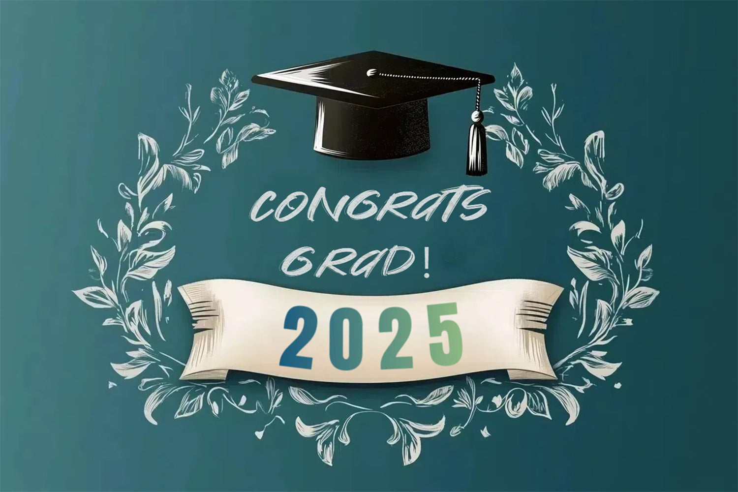 Custom Graduation Fotohintergrund Botanischer Rahmen Graduation Party Hintergrund CSH3-252