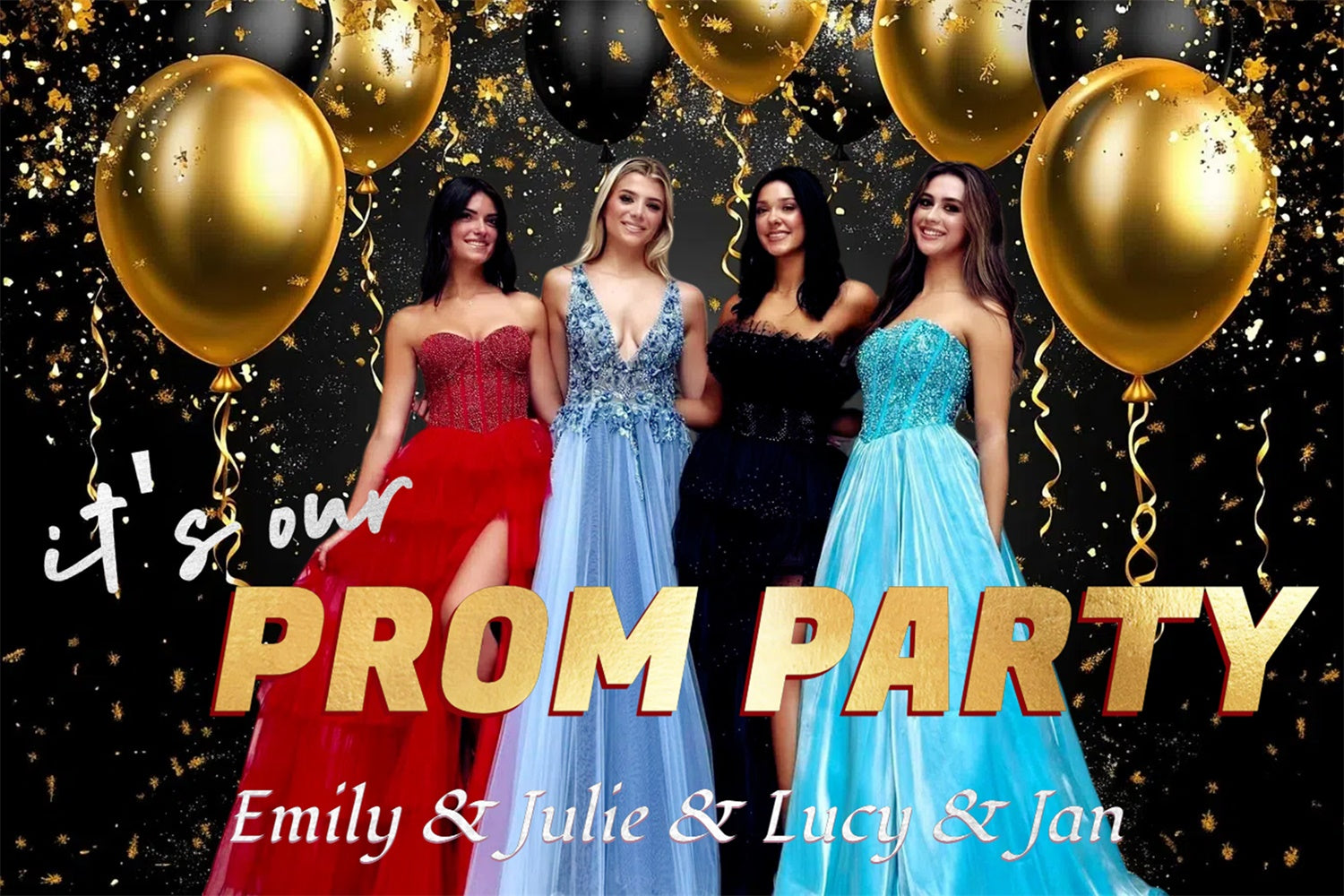 Prom Foto Hintergrund Golden Konfetti Prom Graduation Party benutzerdefinierte Backdrop CSH3-260