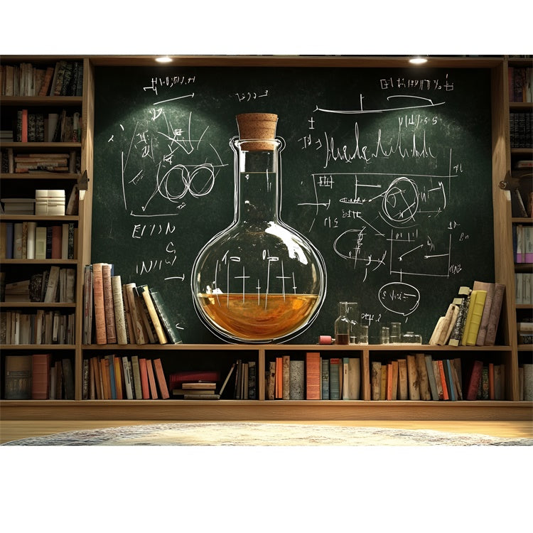 Back To School Backdrop Bücherregal Blackboard Science Backdrop CSH3-27