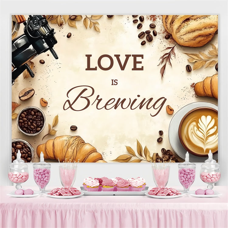 Hochzeit Backdrop Espresso Croissant Herbst Custom Backdrop CSH3-271