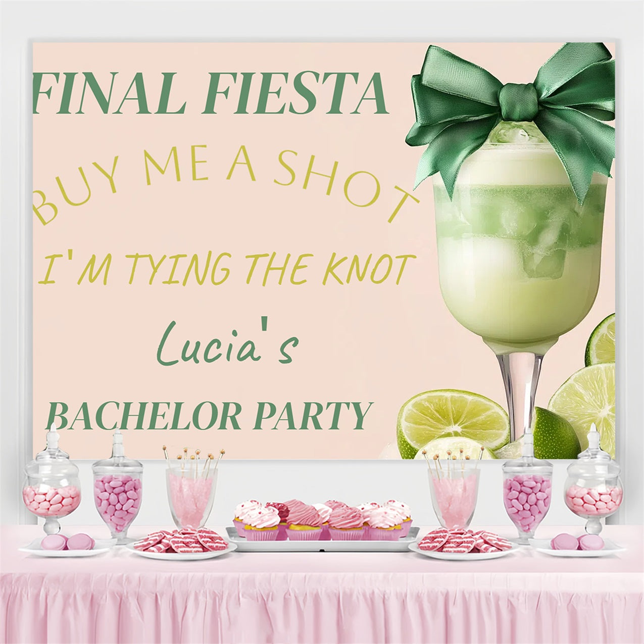Hochzeit Backdrop Dekoration Ideen Fiesta Bachelorette Customized Backdrop CSH3-291