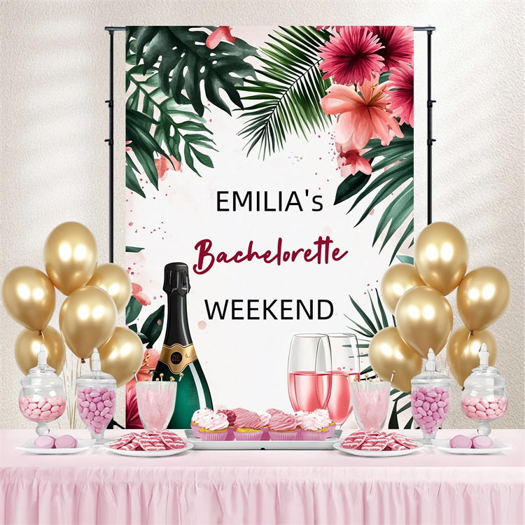 Fotohintergrund für Hochzeit Bachelorette Champagner Custom Backdrop CSH3-293